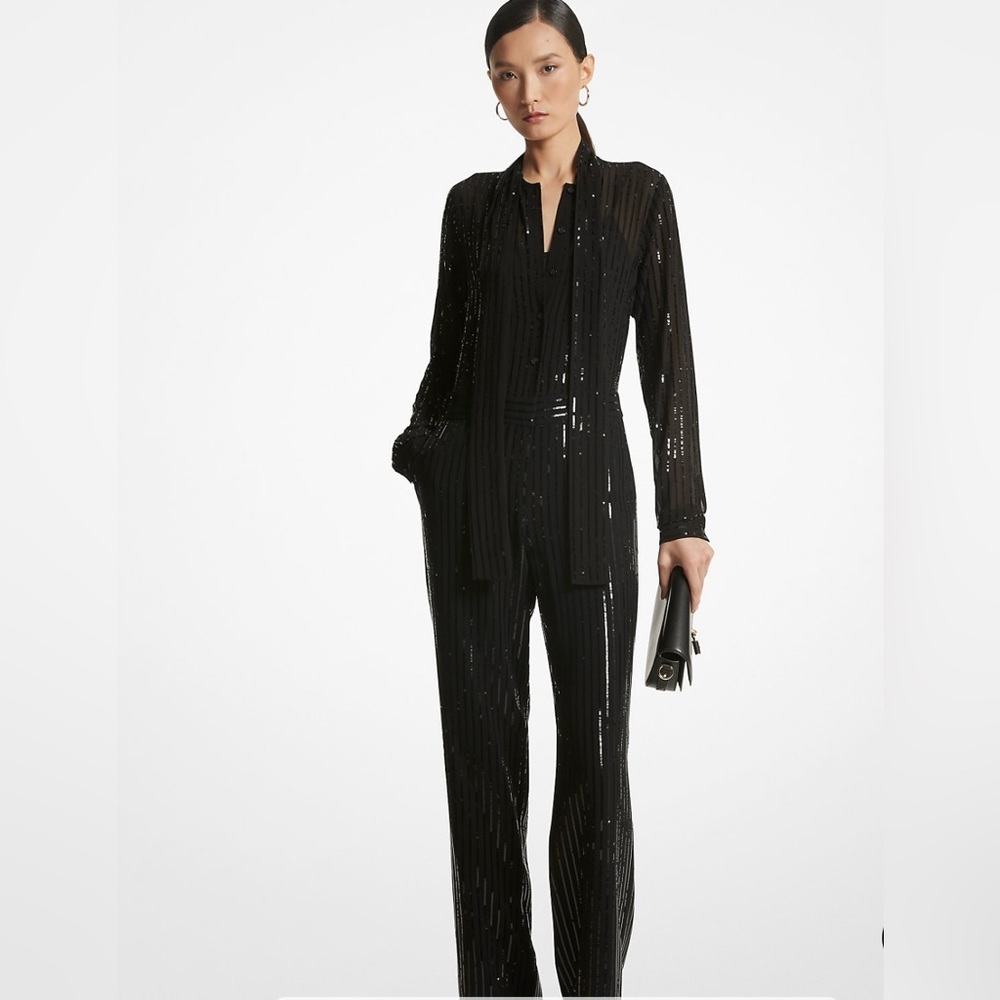Michael Kors Black Sequin jumpsuit
